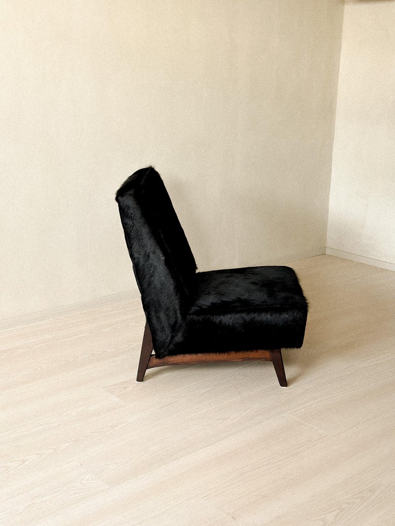 Mid-Century Lounge Chair in Style of Pierre Jeanneret in Cowhide, c. 1950s - Image 7