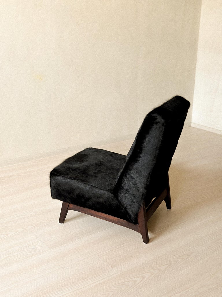 Mid-Century Lounge Chair in Style of Pierre Jeanneret in Cowhide, c. 1950s - Image 4