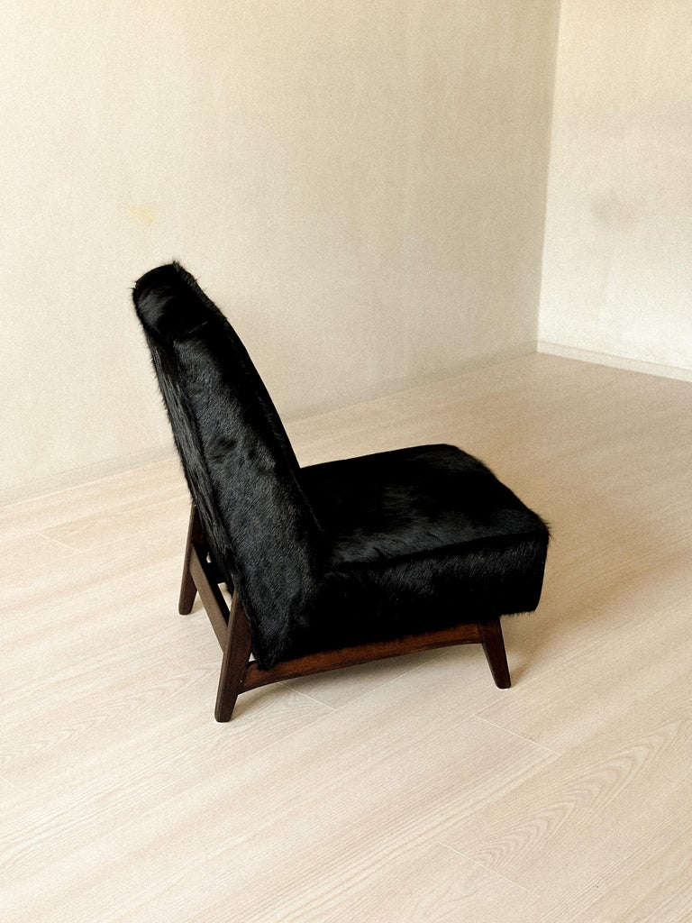 Mid-Century Lounge Chair in Style of Pierre Jeanneret in Cowhide, c. 1950s - Image 10