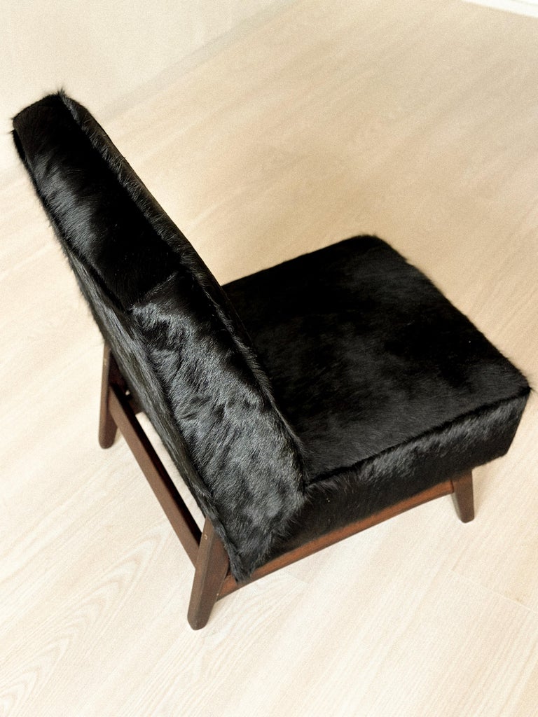 Mid-Century Lounge Chair in Style of Pierre Jeanneret in Cowhide, c. 1950s - Image 6