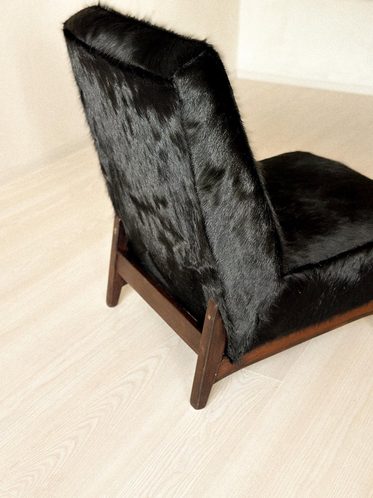 Mid-Century Lounge Chair in Style of Pierre Jeanneret in Cowhide, c. 1950s - Image 11