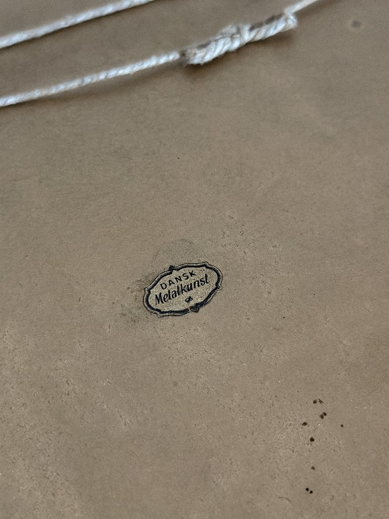 Oval Wall Mirror with Brass Frame, Dansk Metalkunst, Denmark 1950s - Image 8