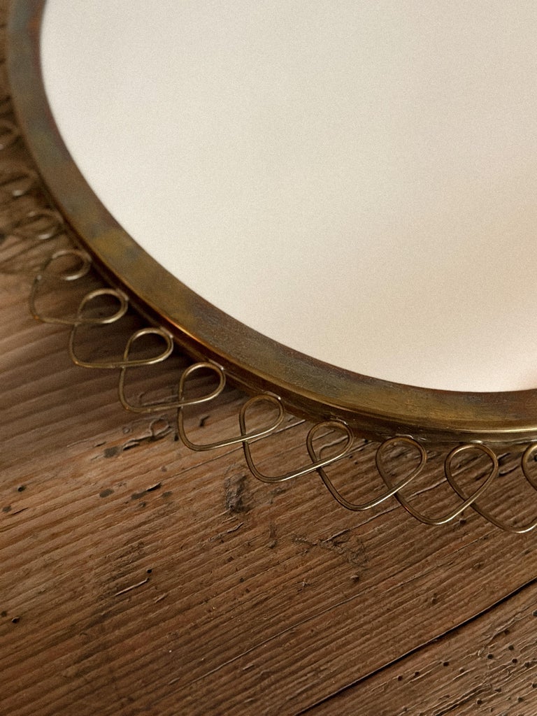 Sculptural Oval Wall Mirror in Brass, Illums Residential House, Denmark 1950s - Image 8