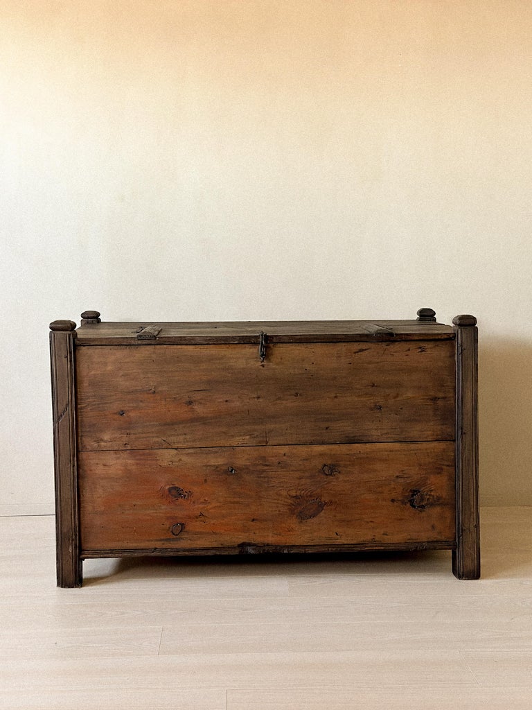 Antique Wooden Grain Chest, Scandinavian Wabi Sabi, c. 1800s