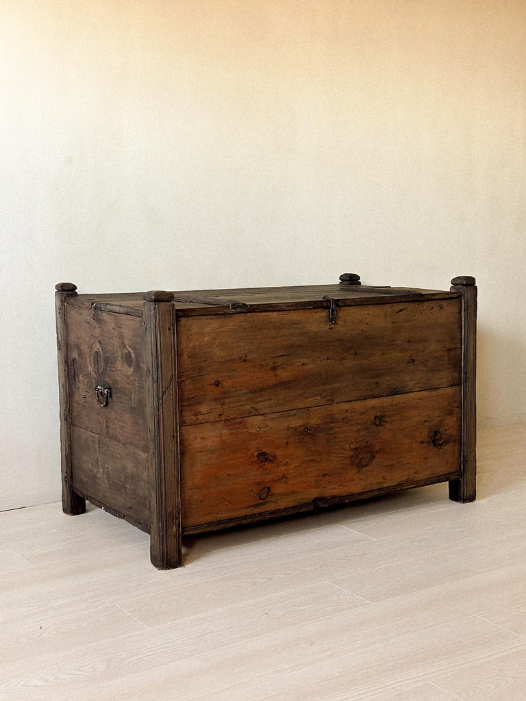 Antique Wooden Grain Chest, Scandinavian Wabi Sabi, c. 1800s - Image 2