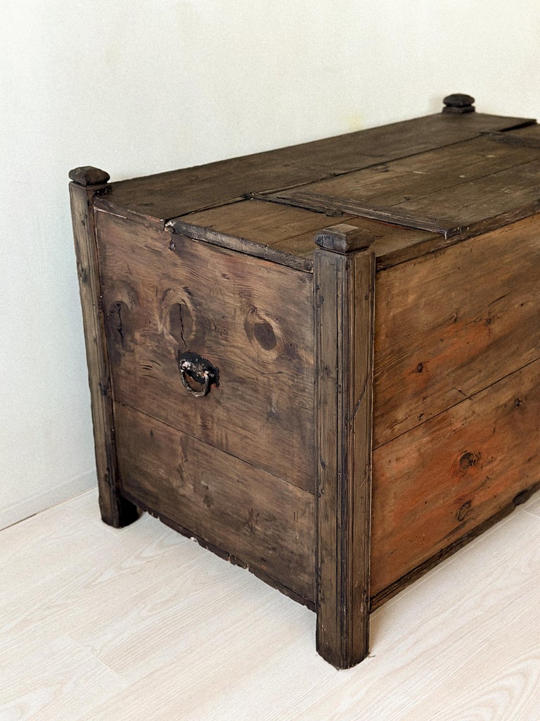 Antique Wooden Grain Chest, Scandinavian Wabi Sabi, c. 1800s - Image 11