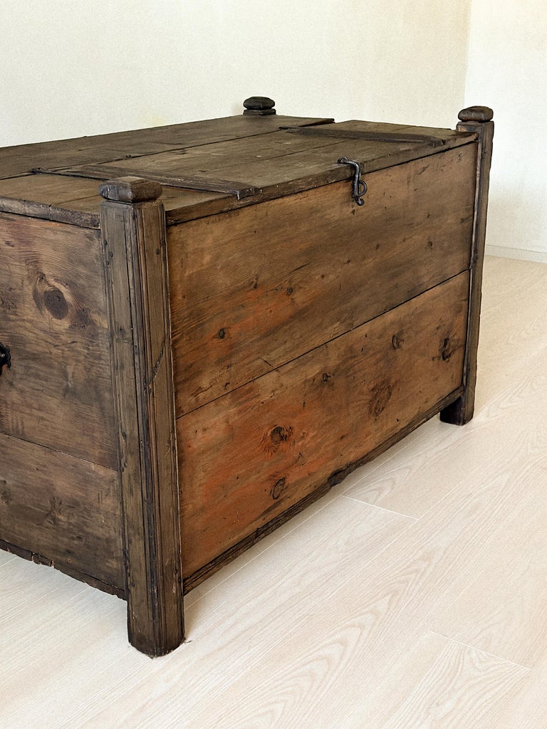 Antique Wooden Grain Chest, Scandinavian Wabi Sabi, c. 1800s - Image 6