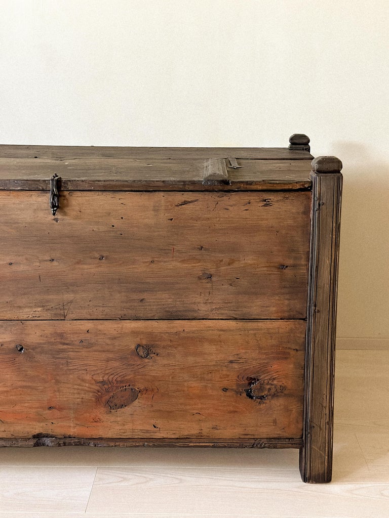 Antique Wooden Grain Chest, Scandinavian Wabi Sabi, c. 1800s - Image 4
