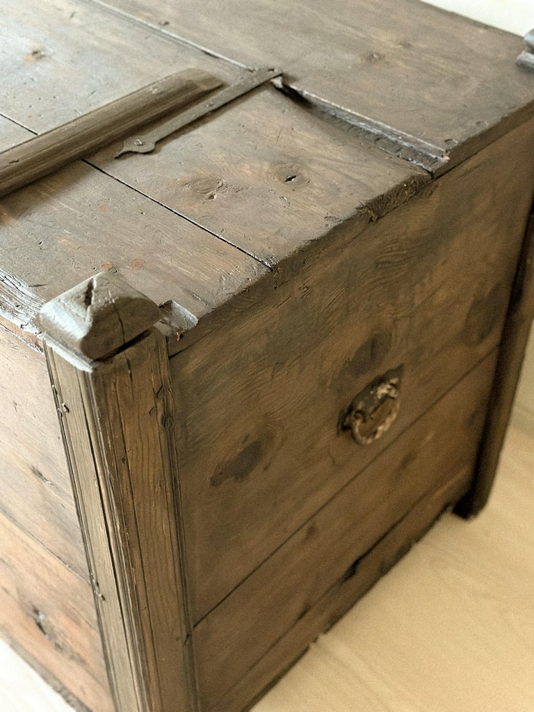 Antique Wooden Grain Chest, Scandinavian Wabi Sabi, c. 1800s - Image 5