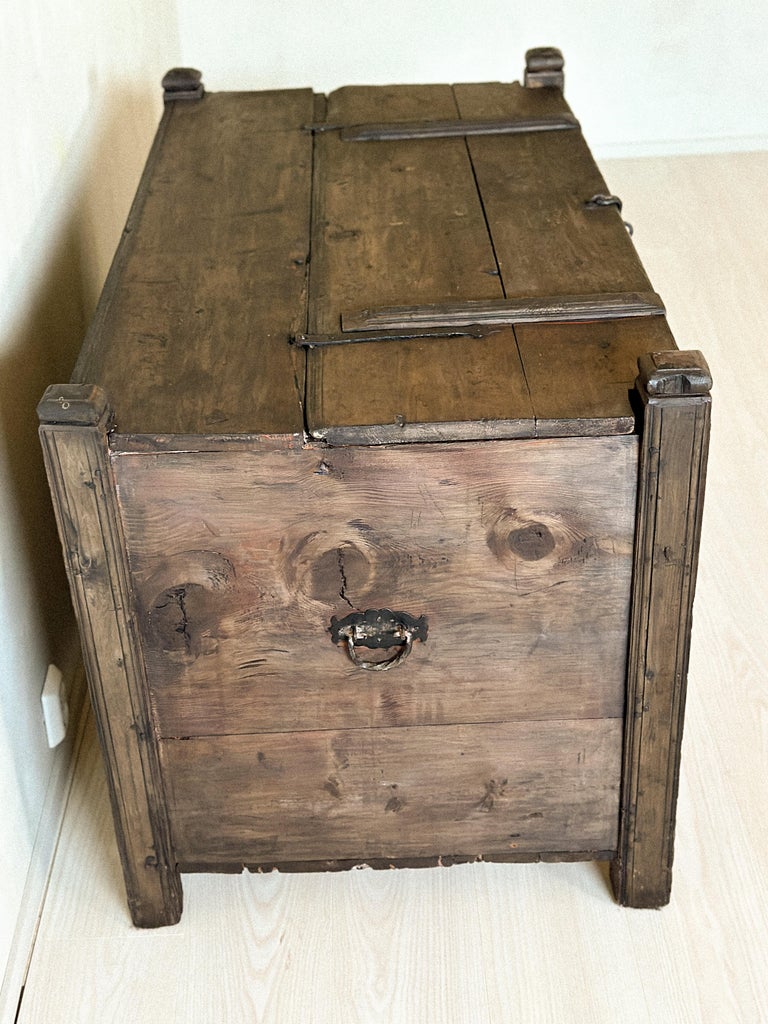 Antique Wooden Grain Chest, Scandinavian Wabi Sabi, c. 1800s - Image 3
