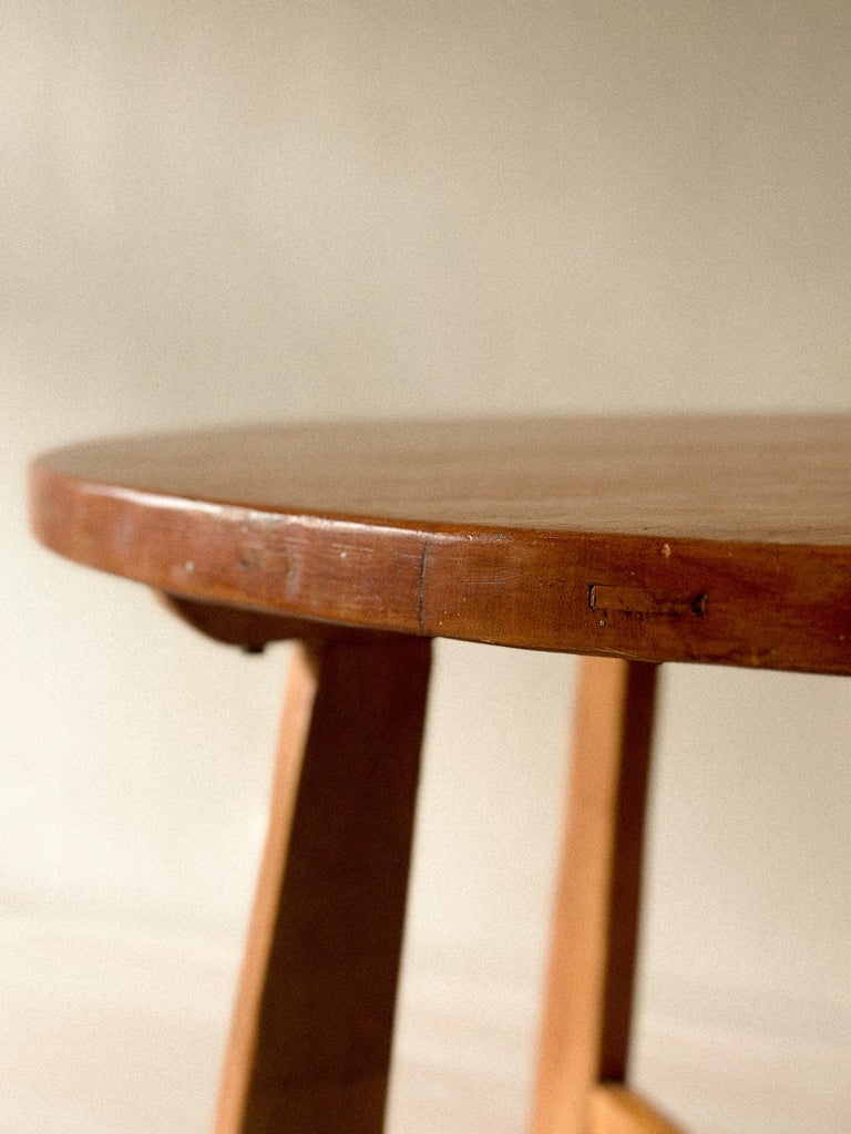 French Mid-Century Round Ash Table, France, c. 1950s - Image 6