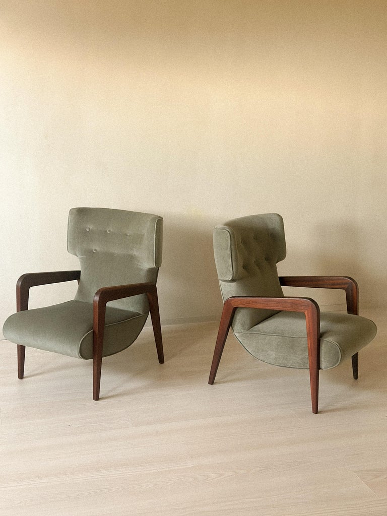 Pair of Scandinavian Mid Century Wingback Lounge Chairs, circa 1960s - Image 11