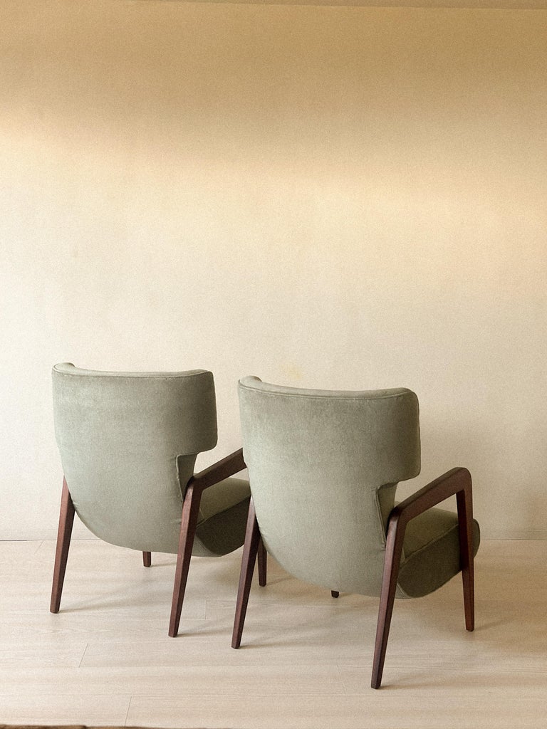 Pair of Scandinavian Mid Century Wingback Lounge Chairs, circa 1960s - Image 9