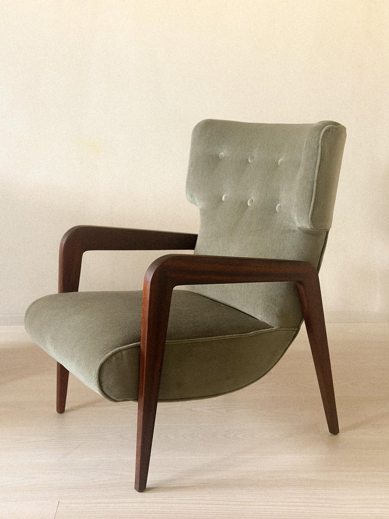 Pair of Scandinavian Mid Century Wingback Lounge Chairs, circa 1960s - Image 7