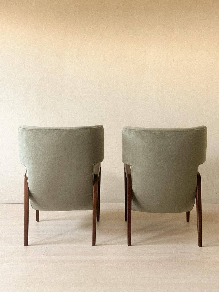 Pair of Scandinavian Mid Century Wingback Lounge Chairs, circa 1960s - Image 3