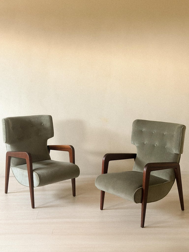 Pair of Scandinavian Mid Century Wingback Lounge Chairs, circa 1960s - Image 2