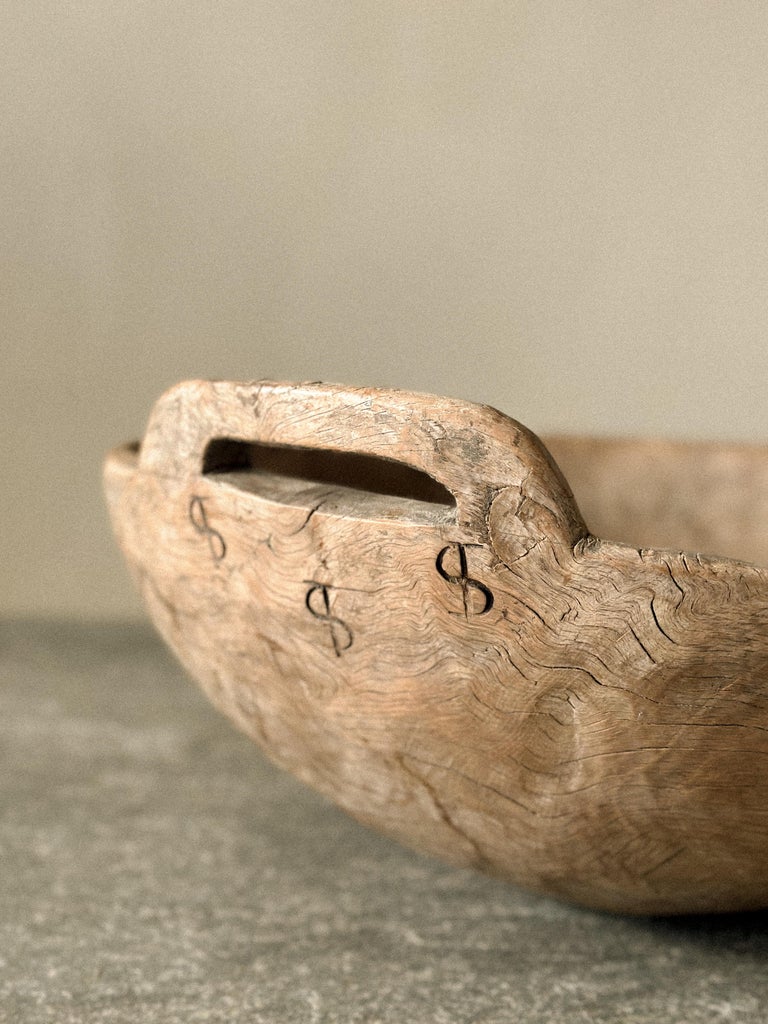 A Large Antique "Trog" w/ Markings, Scandinavia c. 1700s - Image 4