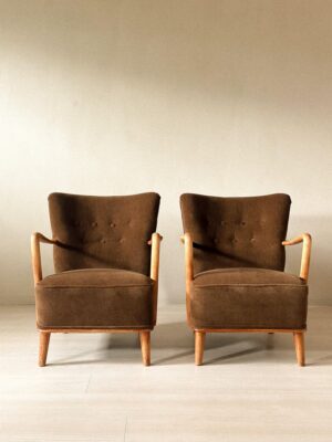 A Pair of Swedish Armchairs from Mid Century Modern