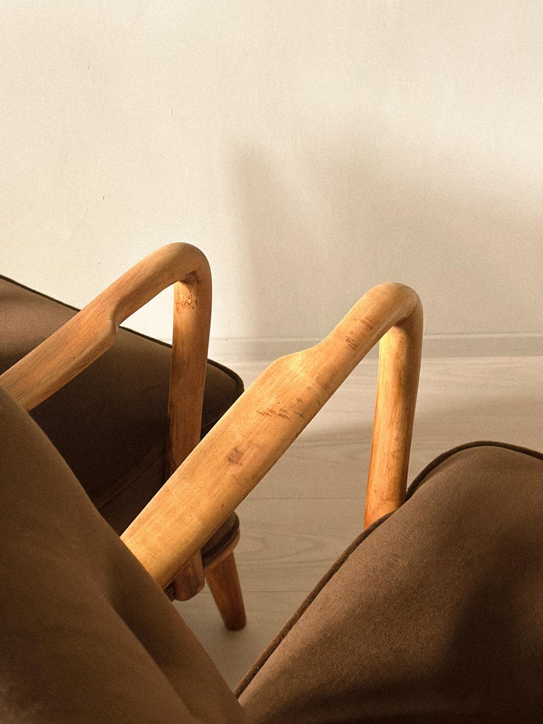 A Pair of Elegant Mid-Century Swedish Armchairs, circa 1950s - Image 9