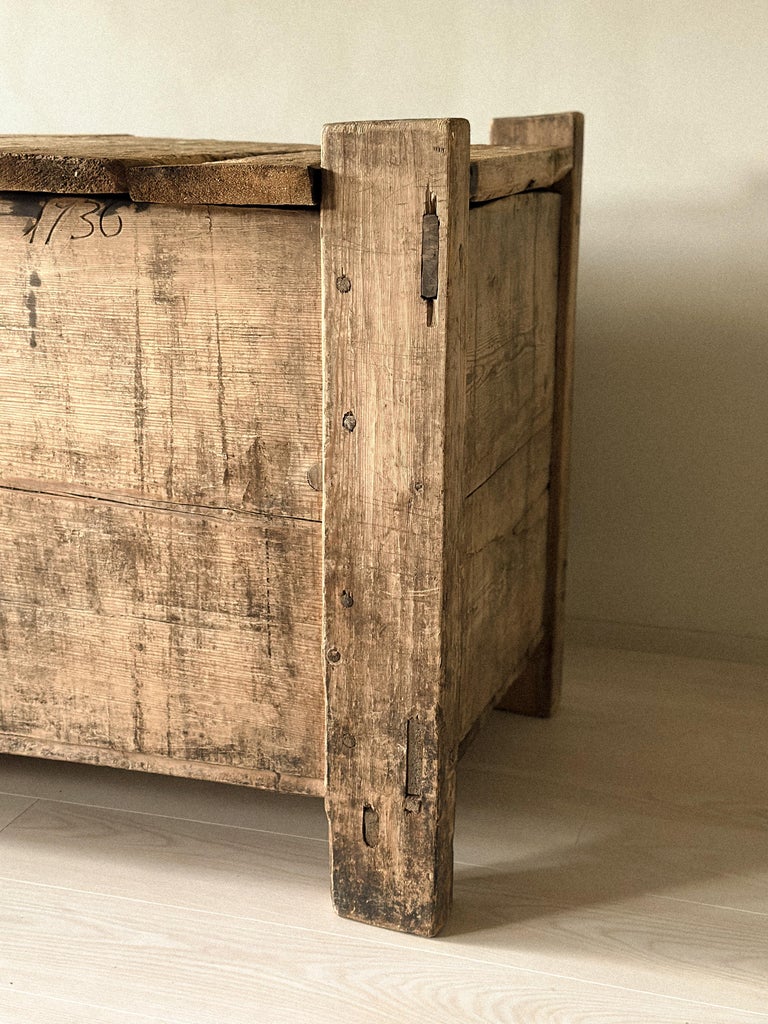 Anqitue Grain Chest, Wabi Sabi Style, c. 1700s Norway - Image 10