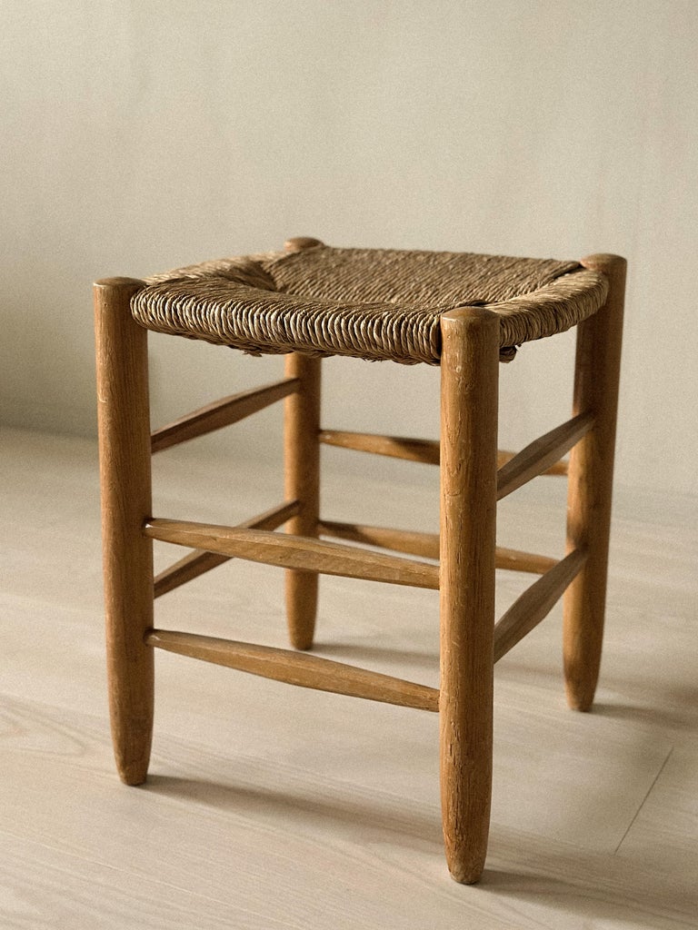Charlotte Perriand, "Bauche" Rattan Stool, Model No 17, France c. 1960s - Image 8