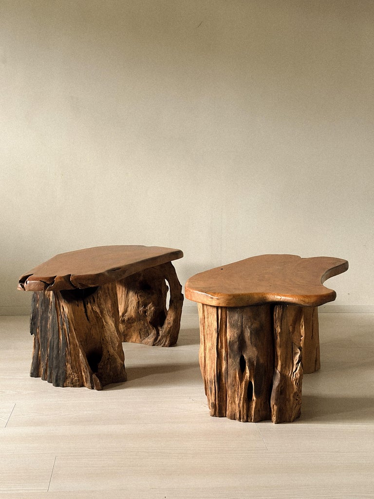 Pair of Brutalist Root Tables, late 20th century - Image 8