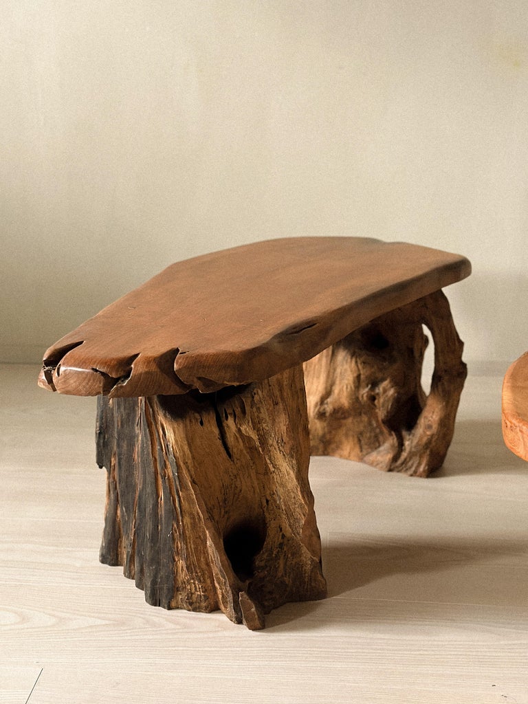 Pair of Brutalist Root Tables, late 20th century - Image 5