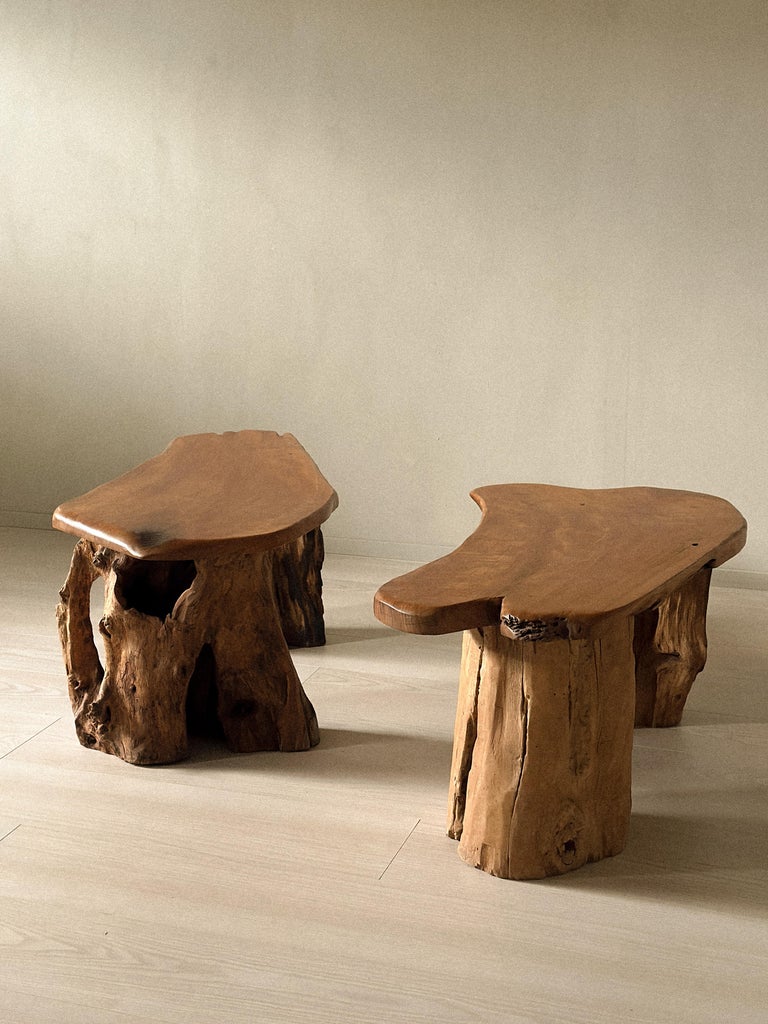 Pair of Brutalist Root Tables, late 20th century - Image 4
