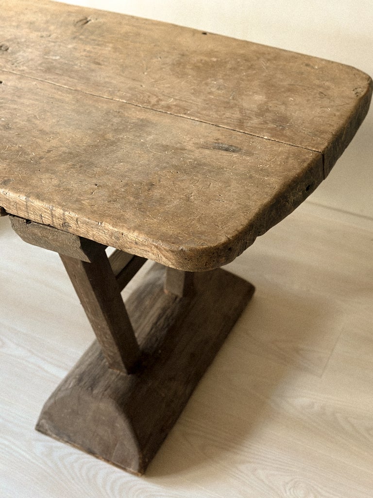 A Primitive Wabi Sabi Console table on Block Feet, Norway c. 1700s - Image 14