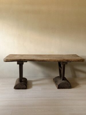 A Primitive Wabi Sabi Console table on Block Feet, Norway c. 1700s