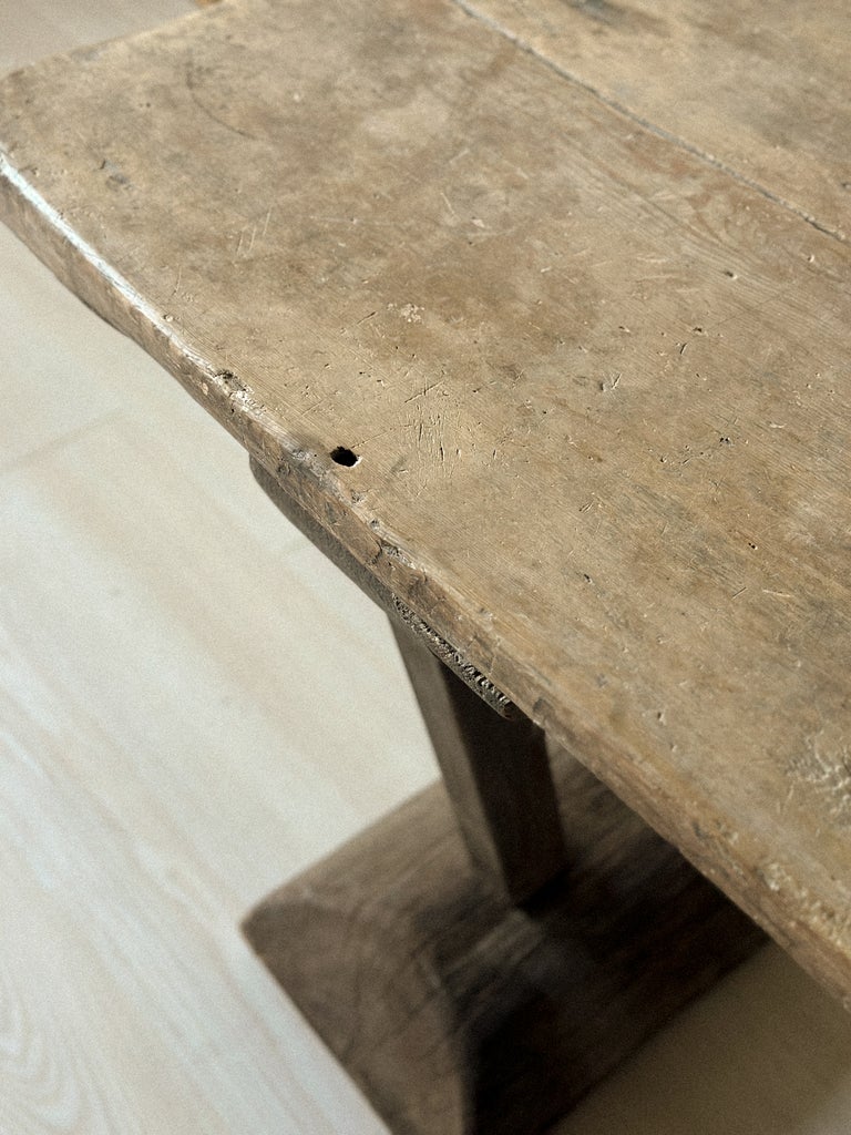A Primitive Wabi Sabi Console table on Block Feet, Norway c. 1700s - Image 15