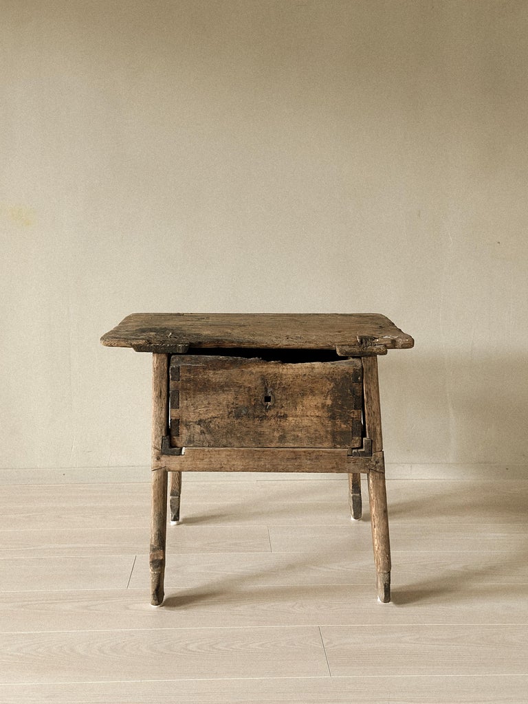 Antique Cobbler's Table, Side Table or Nightstand, Scandinavia, c. 1700s - Image 2
