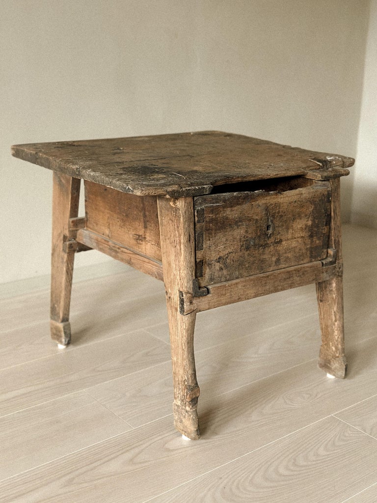 Antique Cobbler's Table, Side Table or Nightstand, Scandinavia, c. 1700s - Image 10