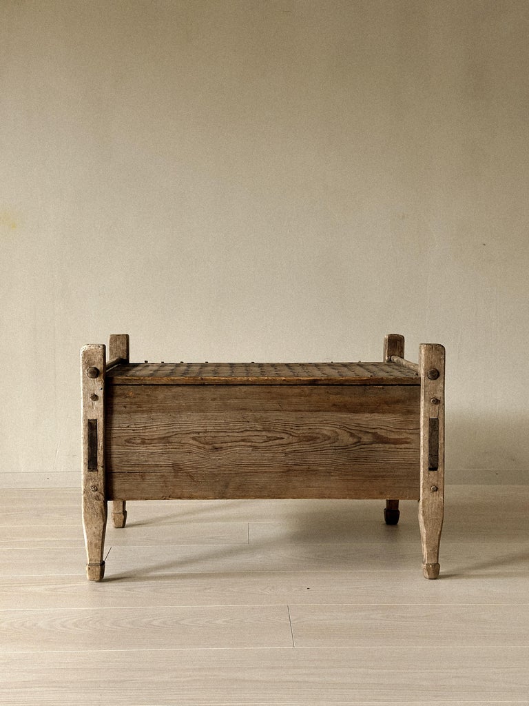 Antique Straining Box, Side Table, Wabi Sabi Scandinavia, 19th Century - Image 2