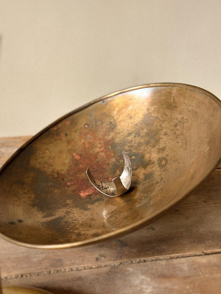 Mid-Century Brass Table Lamp with Adjustable Dome Shade, Norway c. 1950s - Image 9