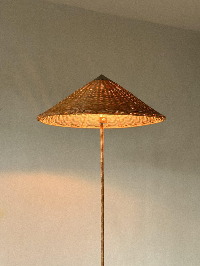 Paavo Tynell Floor Lamp Model 9602, "Chinese Hat", Taito, Finland, c. 1940s - Image 4
