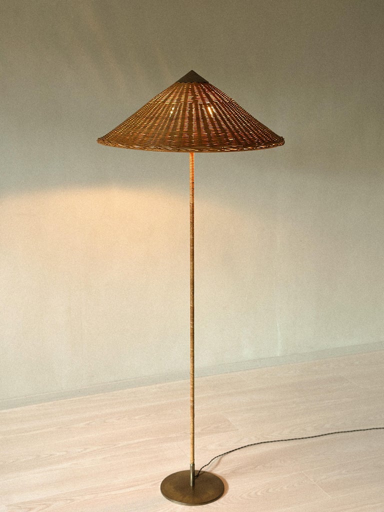 Paavo Tynell Floor Lamp Model 9602, "Chinese Hat", Taito, Finland, c. 1940s - Image 3