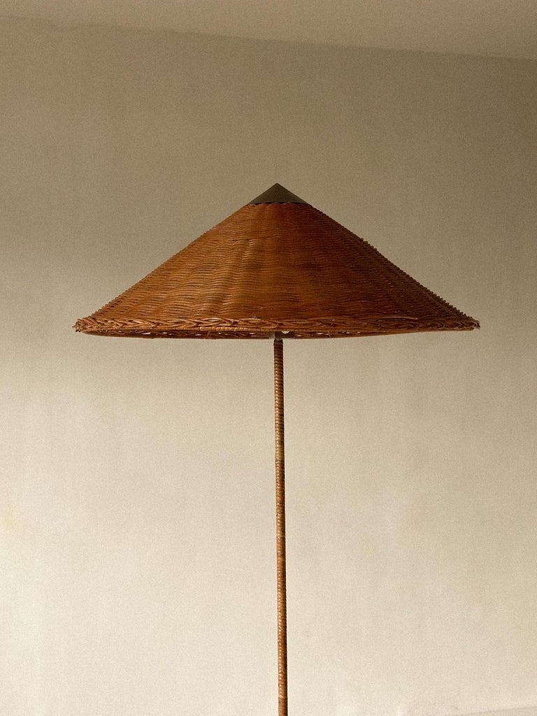 Paavo Tynell Floor Lamp Model 9602, "Chinese Hat", Taito, Finland, c. 1940s - Image 2