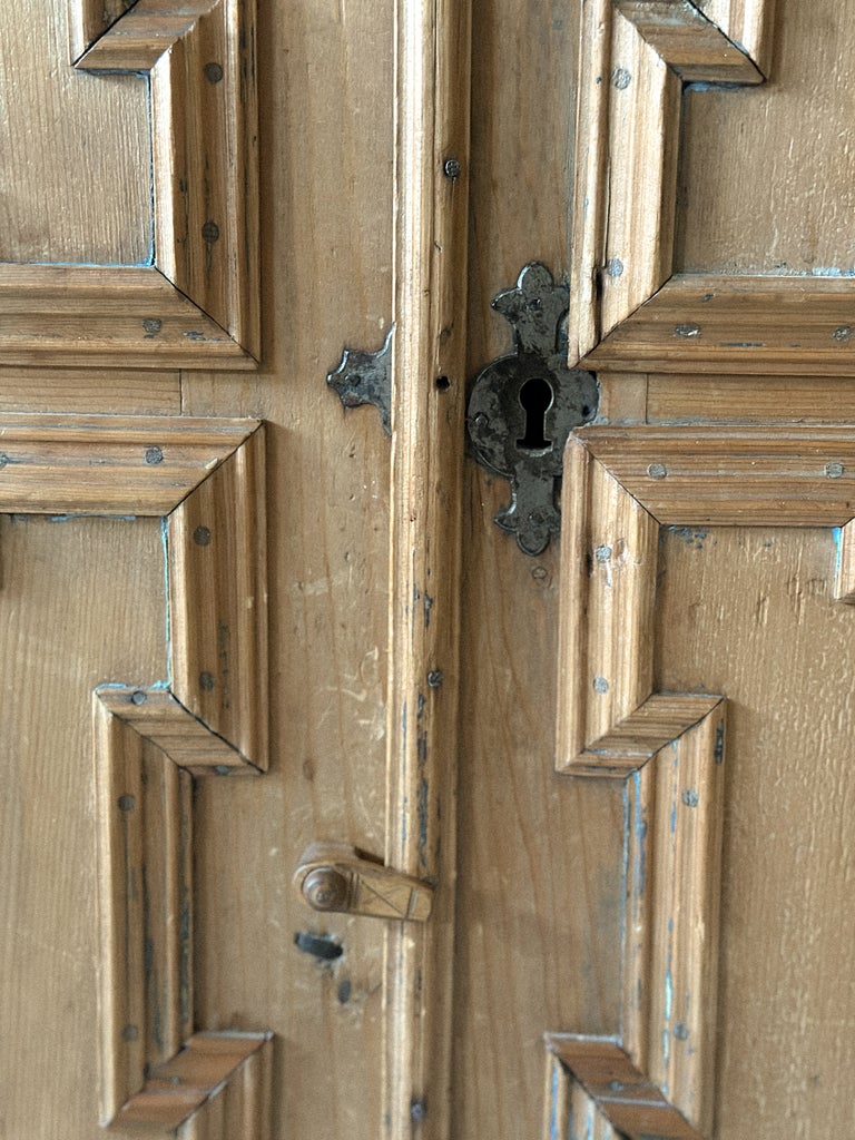 A Baroque Panelled Pine Wall Cabinet, Norway, 18th Century - Image 5