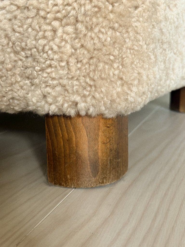 A Danish Cabinetmaker Lounge Chair in Shearling, Denmark c. 1940s - Image 10