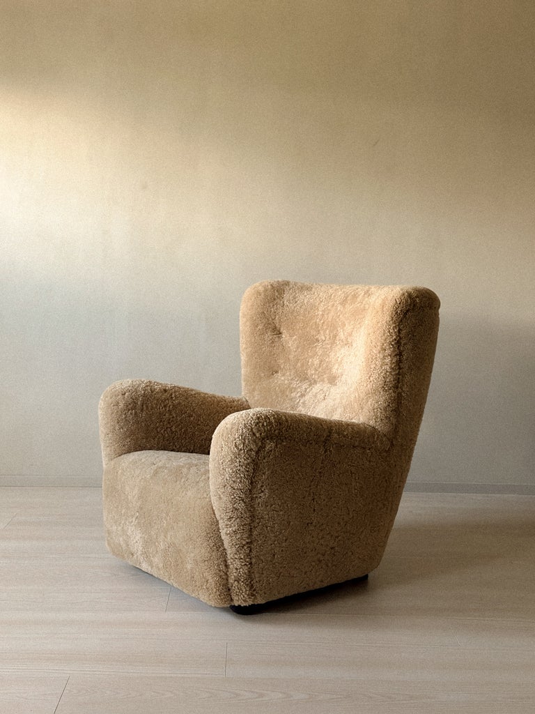 A Danish Cabinetmaker Lounge Chair in Sheepskin, Denmark c. 1940s - Image 2