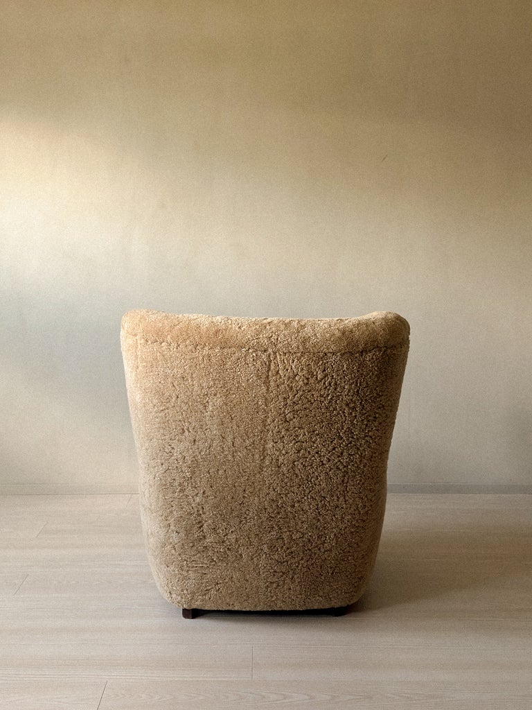 A Danish Cabinetmaker Lounge Chair in Sheepskin, Denmark c. 1940s - Image 7