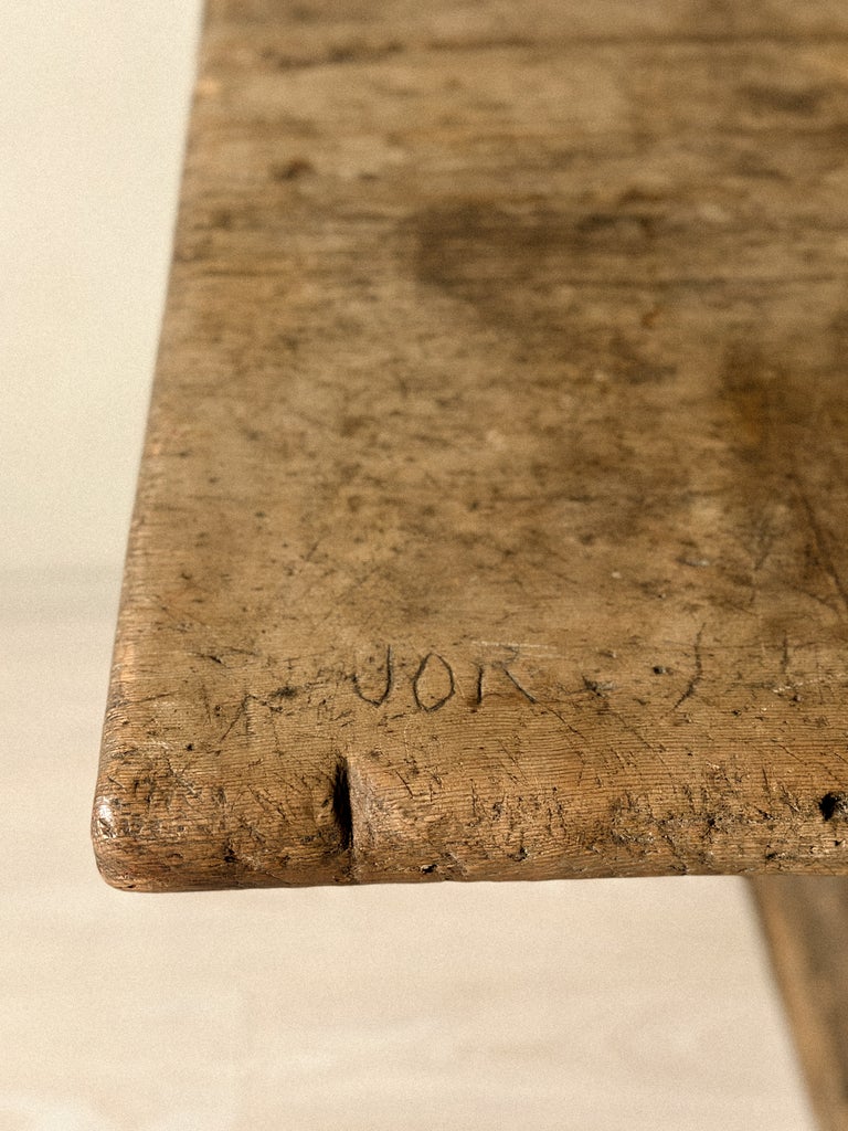 A Massive and Rare Wabi Sabi Long Table, Carved from a Single Plank, Early 1700s - Image 16
