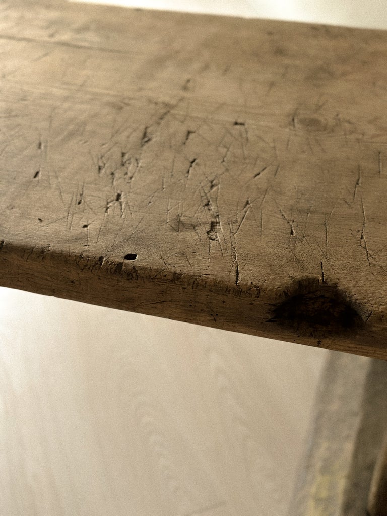 A Massive and Rare Wabi Sabi Long Table, Carved from a Single Plank, Early 1700s - Image 19