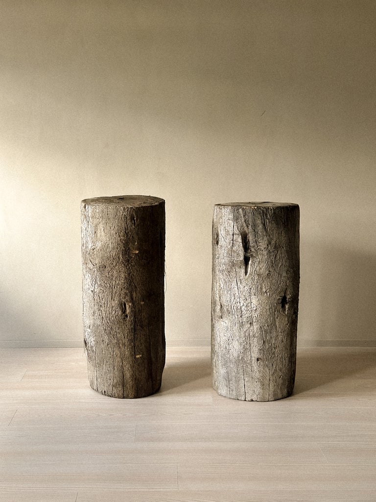 A Pair of Massive Wooden Pedestals, Norway c. 1800s - Image 9