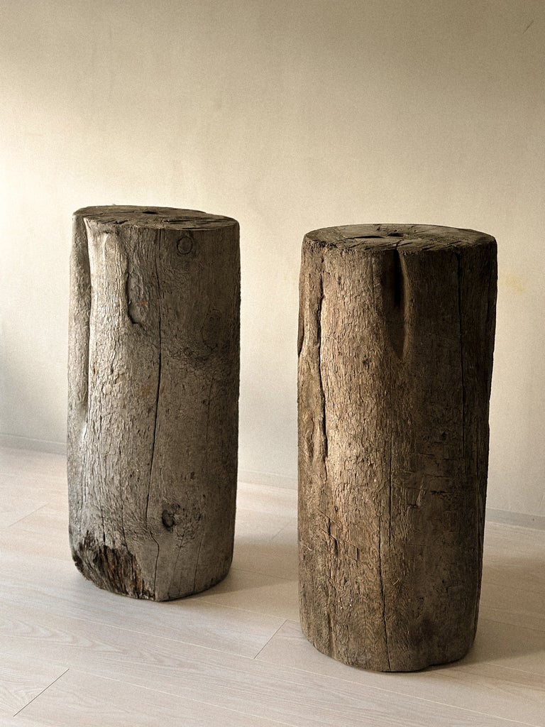 A Pair of Massive Wooden Pedestals, Norway c. 1800s - Image 8