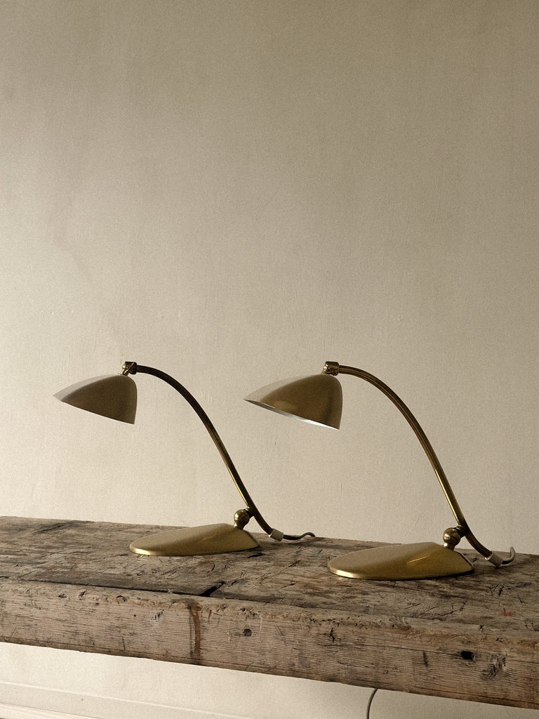 A Pair of Mid-Century Brass Piano Lamps, Norway c. 1960s - Image 5