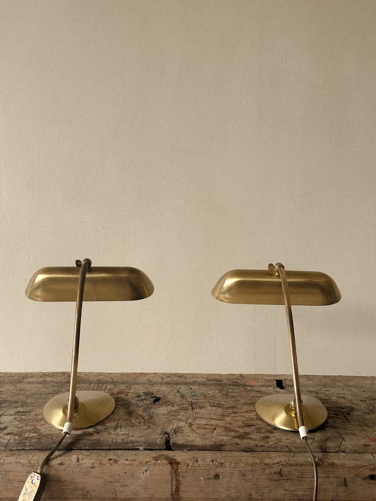 A Pair of Mid-Century Brass Piano Lamps, Norway c. 1960s - Image 3