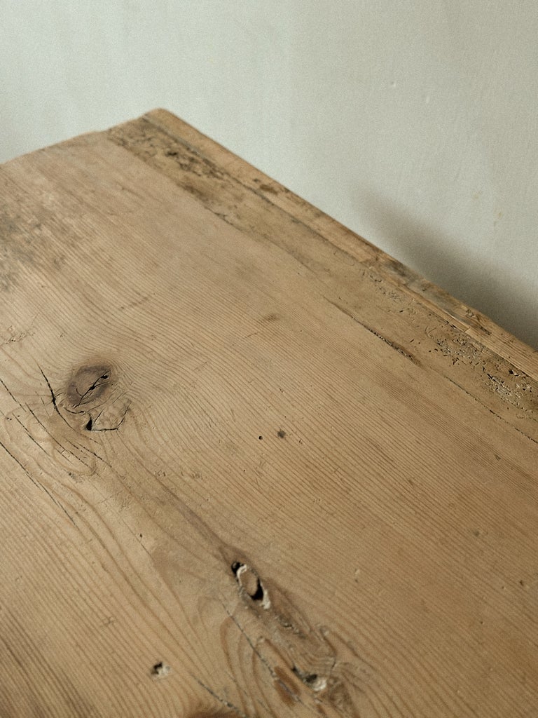 A Primitive Console Table on Sculpted Pedestal Legs, Scandinavia c. 1800s - Image 7