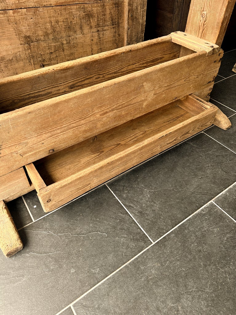 A Primitive Trestle Work Table / Console, Scandinavia Wabi Sabi c. 1800s - Image 16